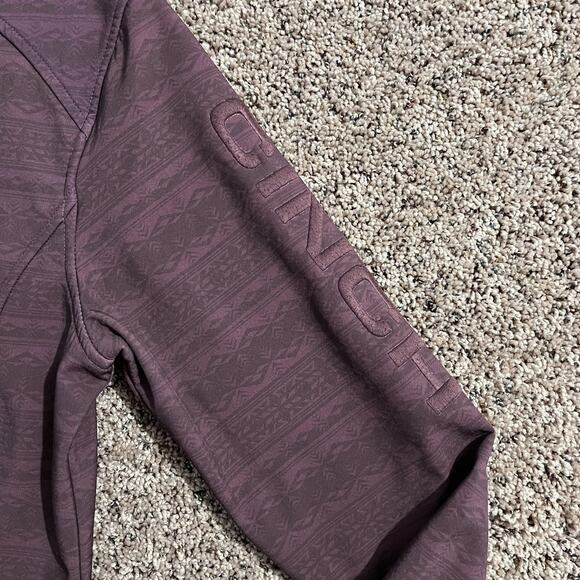 CINCH Jacket Womens Small Purple Softshell Full Zip Fleece Lined Aztec Pattern - Picture 3 of 9